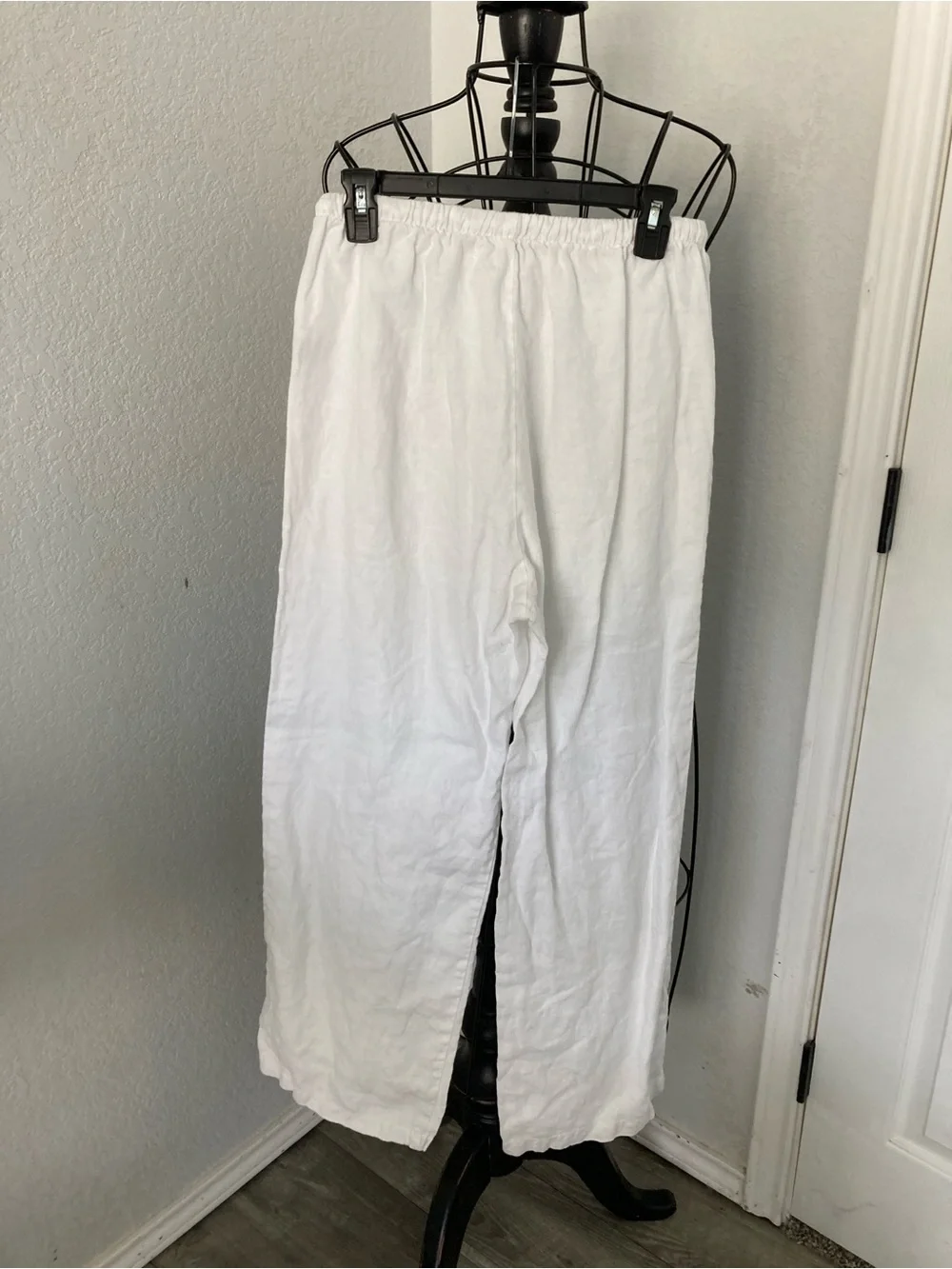 Reformation White Drawstring Wide-Leg Chinos